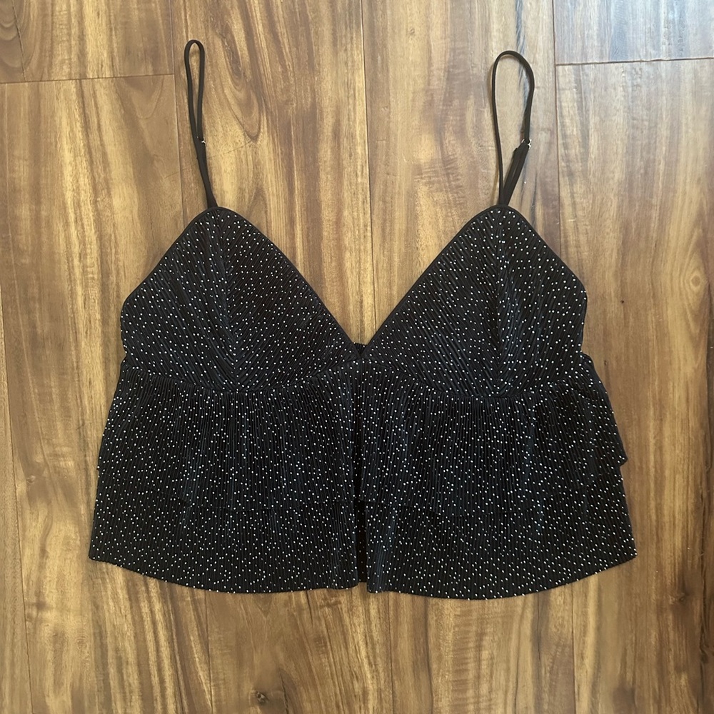Dress Forum Ruffle Polka Dot Crop Top Sz Medium